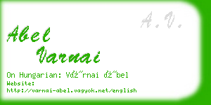 abel varnai business card